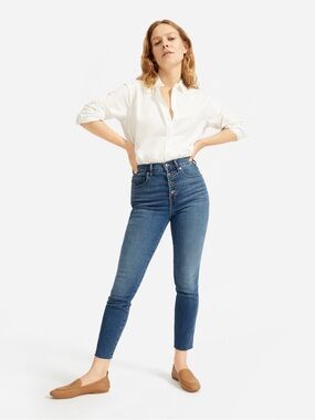 Everlane High-Rise Skinny Jeans in Blue Denim